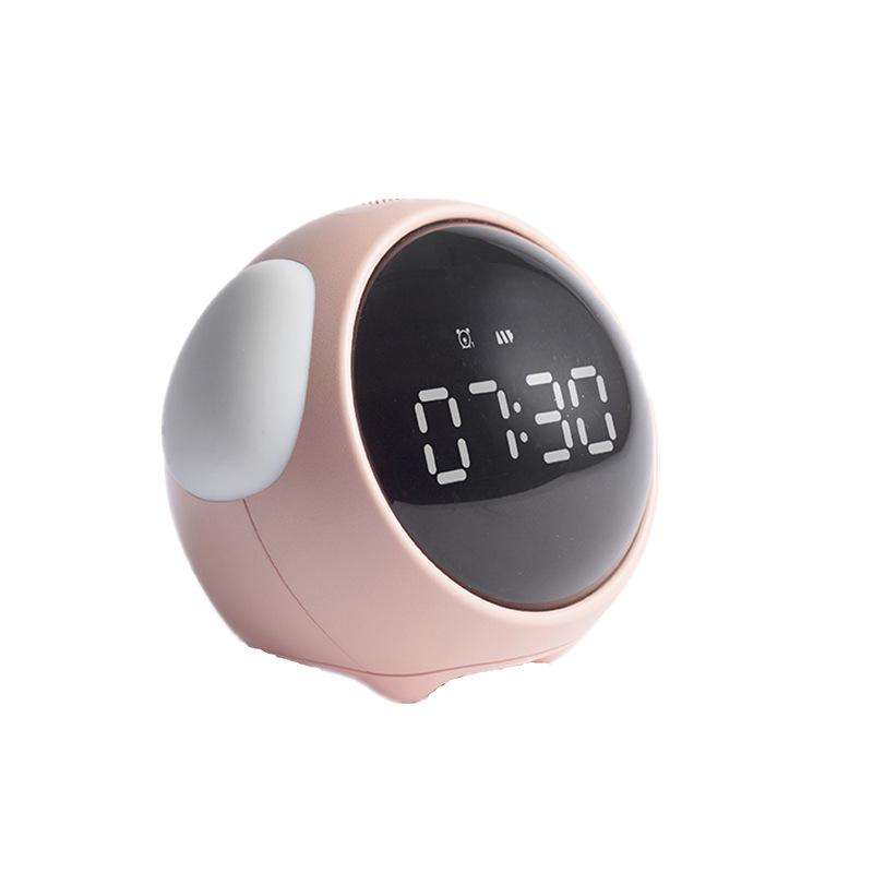 Children's LED Pixel Alarm Clock with Smart Night Light and Snooze Function for Students