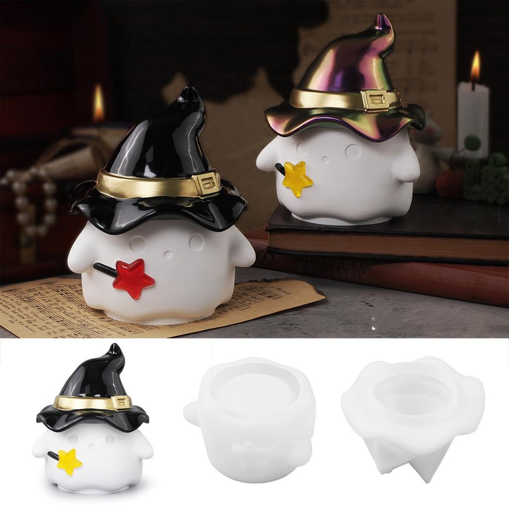 Multipurpose Halloween Specter Organizer Mould Silicone Mould for Jewelry Epoxy Resin Cement Gypsum Storage Jar Molds
