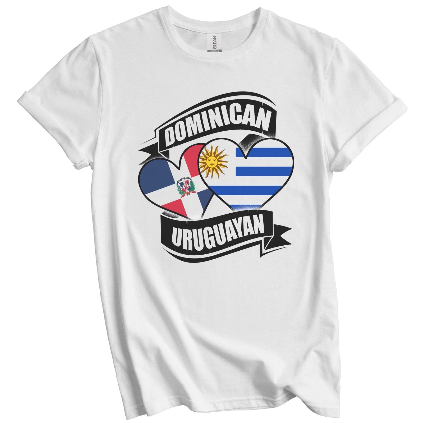Dominican Uruguayan Hearts Dominican Republic Uruguay Flags T-Shirt XL