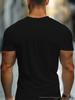 Men's Retro Letter Print Loose-Fit Cotton T-Shirt, Short-Sleeved, Summer 2024