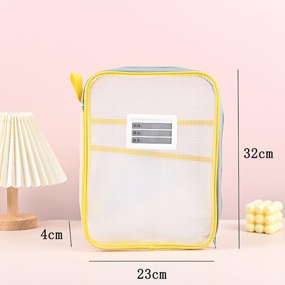 Zipper Test Paper Storage Bag Large Capacity File Folder Bag Stationery Organizer Pouch  Students
