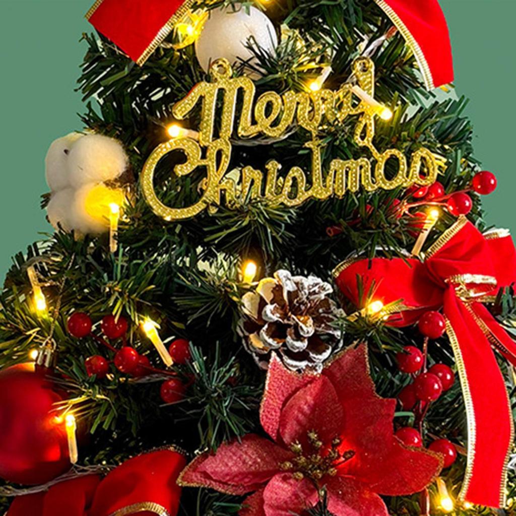Small Christmas Tree Artificial With Balls Bow Mini Christmas Tree With Lights For Home Decor Indoor Outdoor Bedroom Living Room