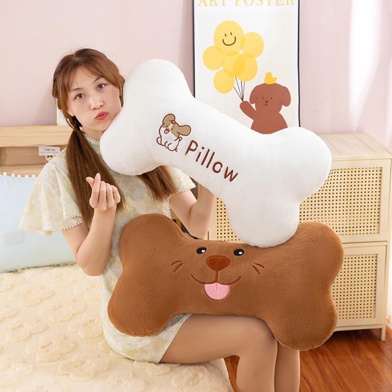 Creative Cute Dog Bone Throw Pillow Plush Toy Bone Doll Bay Window Throw Pillow Office Waist Cushion