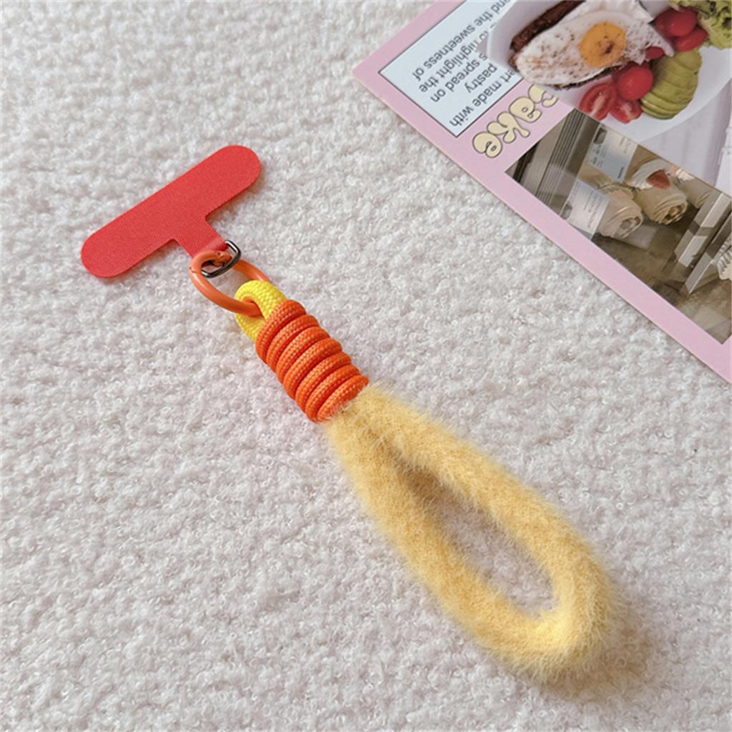 Winter Plush Lanyard Colorful Phone Strap Bag Strips Keycord Hanging Trousers Accessories Stylish Anti-loss Keychain Wrist Rope