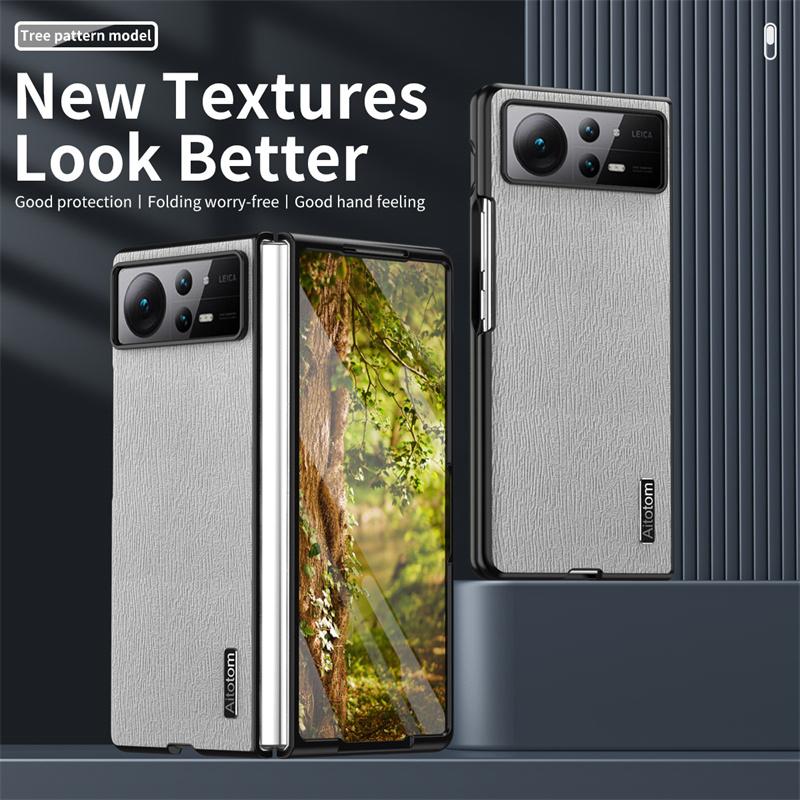 Luxury Tree Grain Leather Colorful Texture Silicone Case for Xiaomi Mix Fold 3 2 Soft Shockproof Full Protection Business Cover