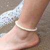 Neues Damen-Fußkettchen Handgemacht Natürliche Kokosnussschale Fußkette Verstellbar Bohemia Sommer Strand Holz Beinarmband Schmuck