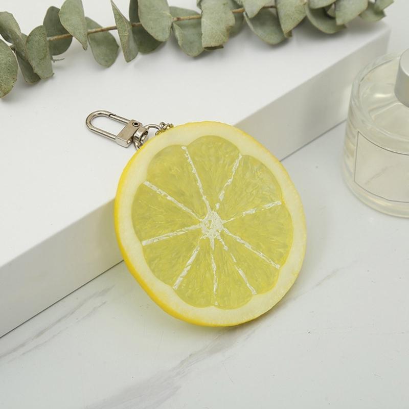 Simulation Fruit Keyring Lemon Shaped Key Chain Bag Charm Handmade Jewelry Gift