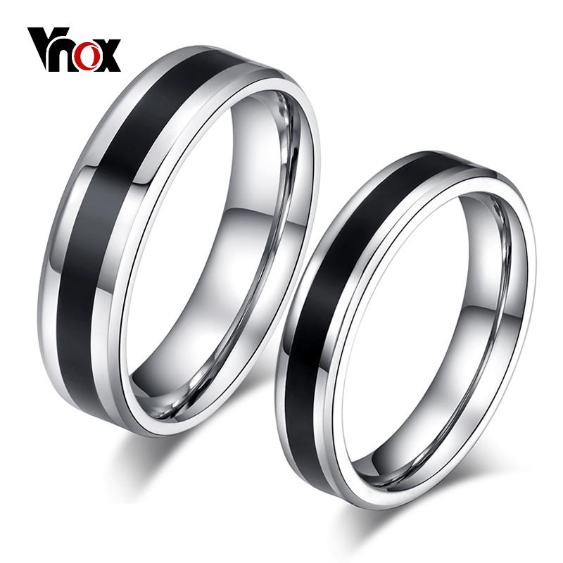 Vnox Classic Wedding Rings for Women Men Stainless Steel Couple Jewelry Promise Band Alliance Bijoux
