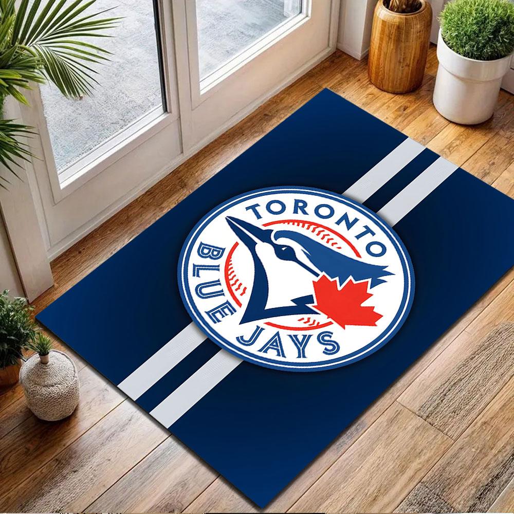 Toronto Blue Jays Logo with Maple Leaf Patterned carpet, non slip mat suitable for living room and bedroom sofas