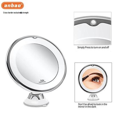 Specchio da Trucco LED Ingrandente 10X Aggiornato con Luce di Riempimento a Tre Colori e Interruttore Touch USB