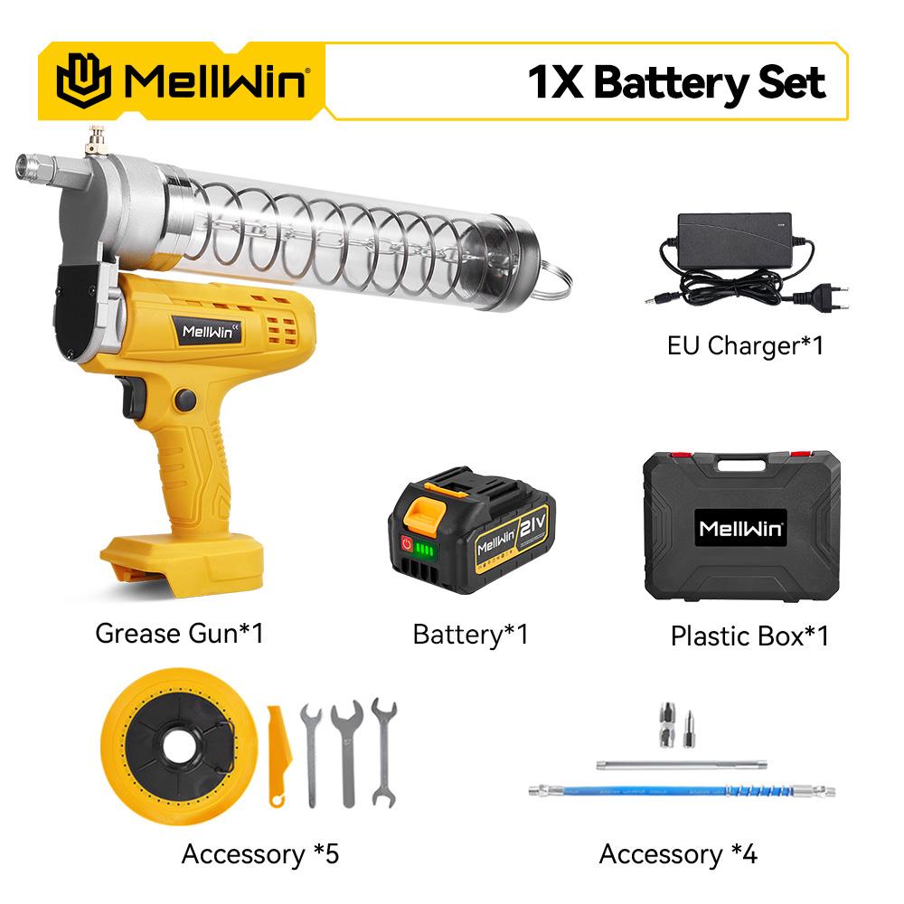 

MELLWIN I 82 МПа Электрический шприц для смазки Высокого давления Инжектор для смазочного масла Машина Шприцы для смазки Для аккумулятора Makita 18 В Штифт 1 Battery 1EU Plug