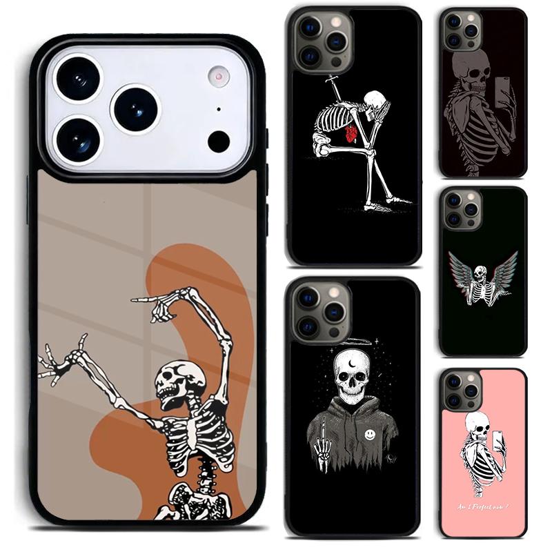 Cute Skull Phone Case For iPhone 17 16 15 14 13 12 11 Pro Max Plus 17Air Soft Silicone Cover