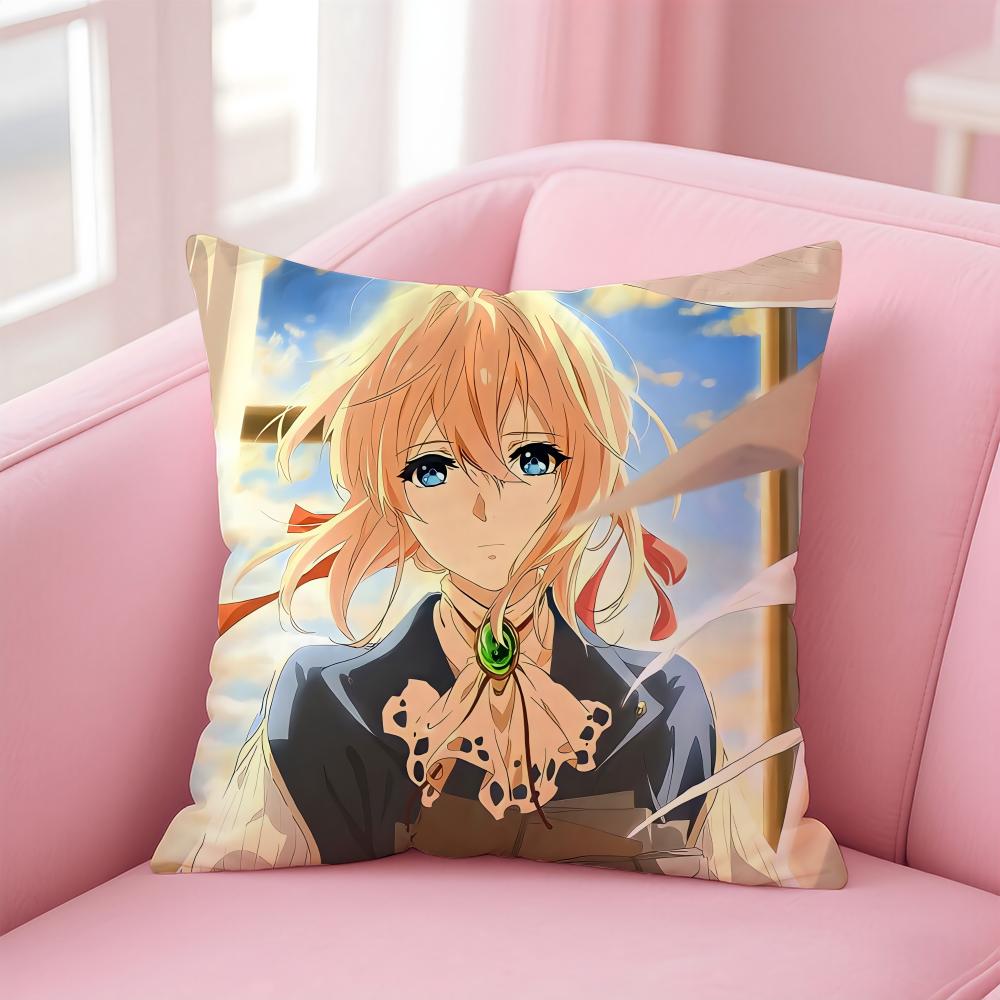 V-Violet E-Evergarden ANIME Cushion Cover Comfortable Reversible Pillow Cover Ideal for Car Sofa Bedroom & Beyond