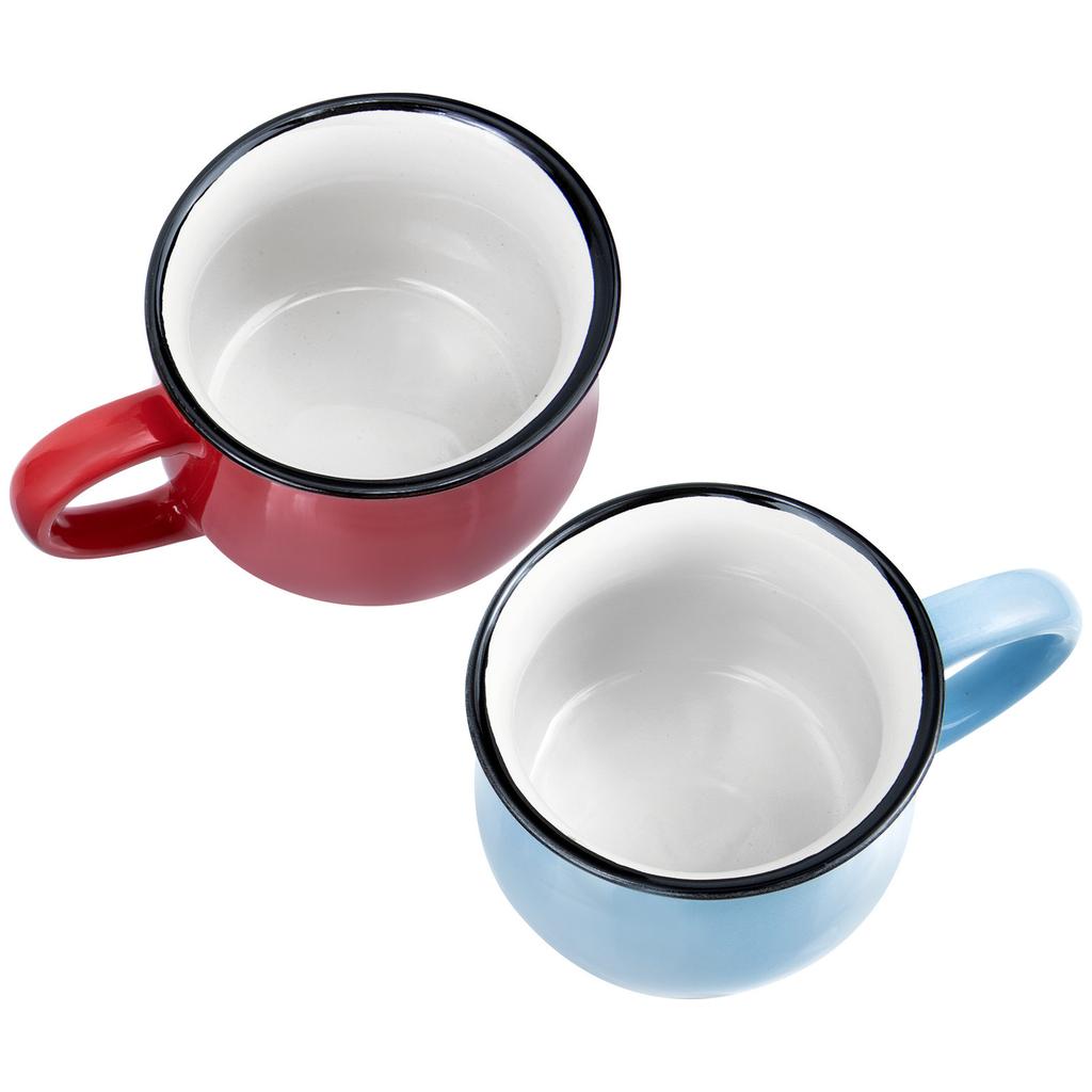 2Pcs Ceramic Coffee Mug Creative Simple Appearance Perfect for Dessert Shop Cappuccino Latte Tea Latte Art Cup