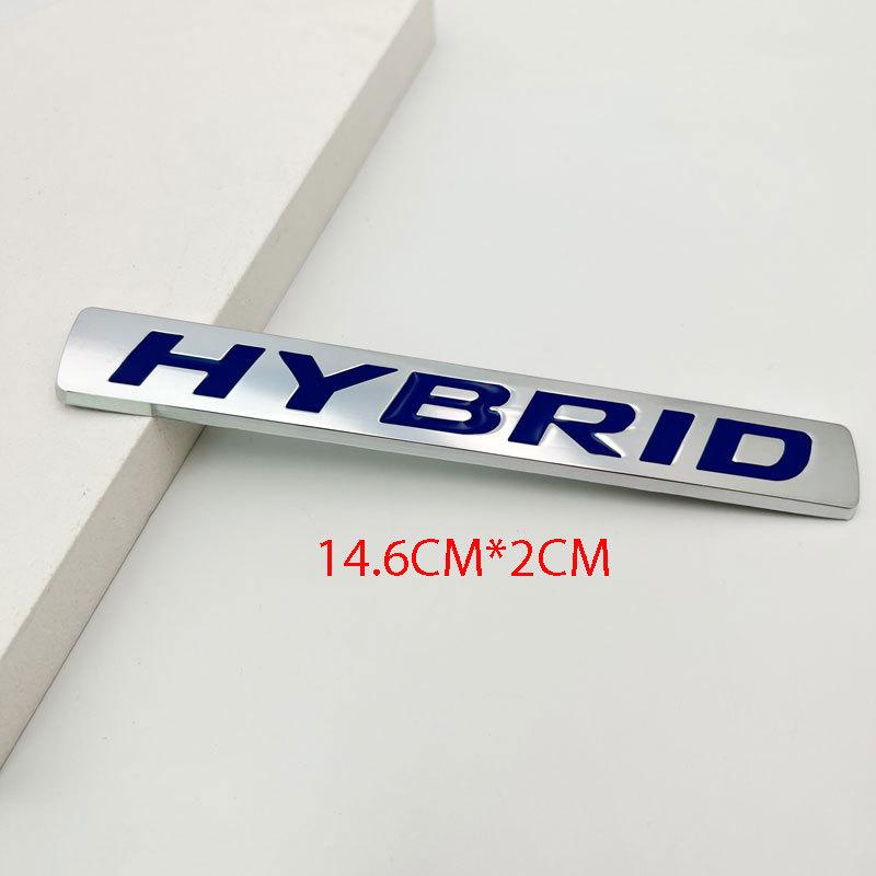 3D Metal HYBRID Car Rear Bumper Trunk Letter Badge Front Door Side Sticker Emblem Compatible With All Hybrid Versions Of Cars