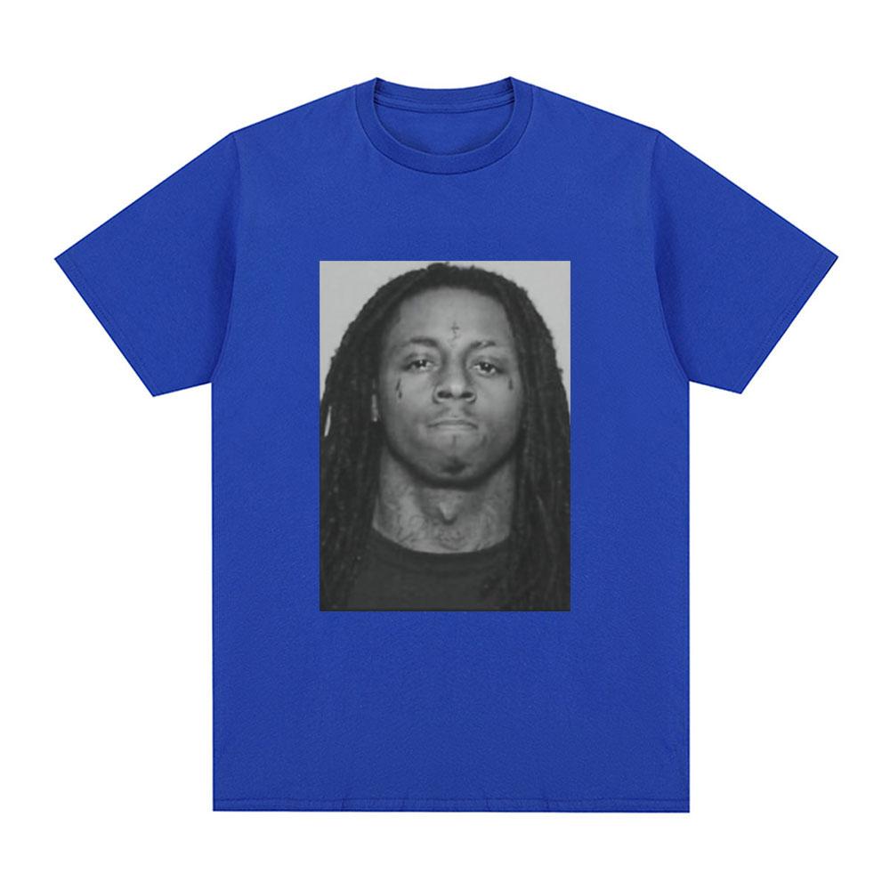 Rapper Lil Wayne Mugshot Graphic T-shirt 100% Cotton Comfort Loose T Shirt Men Hip Hop Vintage Short Sleeve Oversized T-shirts