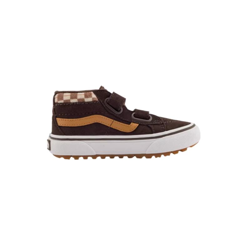 Vans Mte Sk8-Mid Reissue Versatile Comfortable Durable High-Top Kids Skate Shoes Kids Sneakers Brown VN000D10BF2