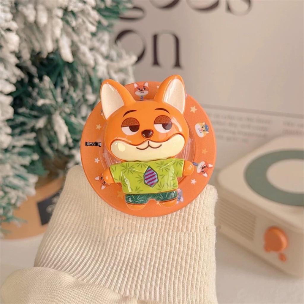 Zootopia Resin Cartoon MagSafe Phone Holder with Retractable, Foldable Design and Strong Air Cushion.