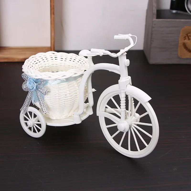 

Bicycle Artificial Flower Desktop Decoration,Nostalgic Bicycle Planter Garden Decor, Mini Tricycle Fake Silk Flower Plant Stand for Home синий