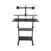 4-tier Stand Up Desk, Wide Mobile Stand Up Desk, Height Adjustable Rolling Workstation Rectangular for Office, Living Room