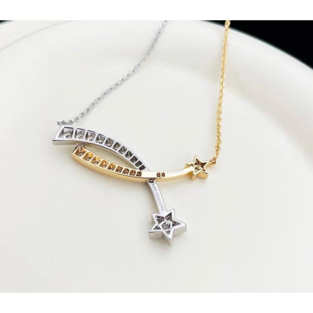 Comet and Meteor Necklace Pendant with Diamonds High-end Jewelry Brand Retro Palace Style Necklace Separation Electroplating