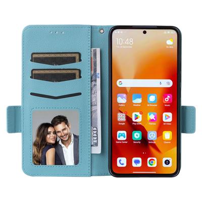 For Xiaomi 14T Case with Wrist Strap Litchi Texture PU Leather Wallet Phone Cover