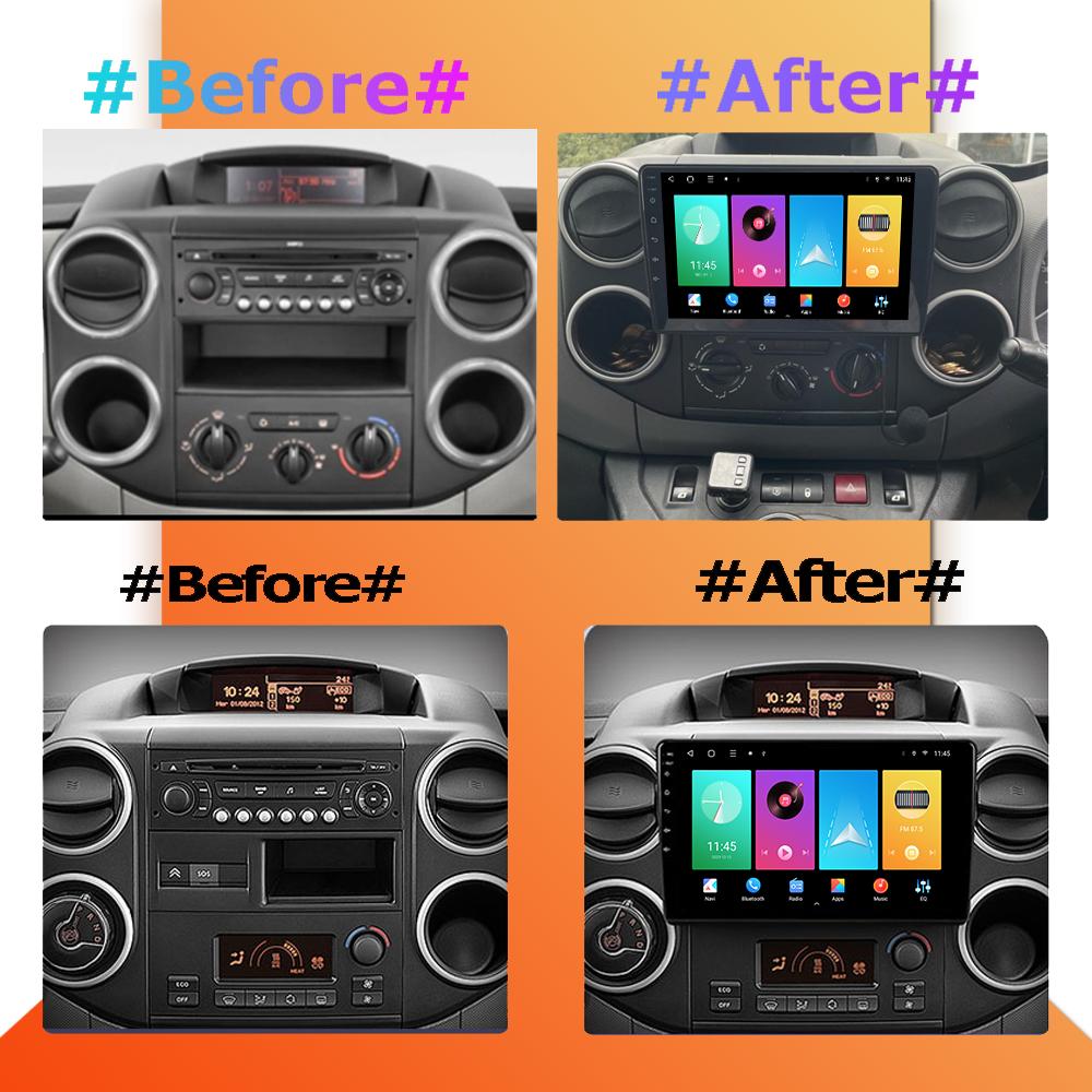 Car Radio Android Auto Carplay For Citroen Berlingo 2 B9 2008-2019 Multimedia Player Head Unit Stereo GPS Navigation BT WIFI 1+16GB