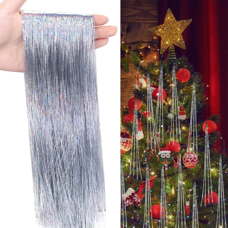 Lasers Ribbon for Christmas Tree Accent Party Decoration Metallic Finish Tinsel for Birthdays Weddings Anniversaries