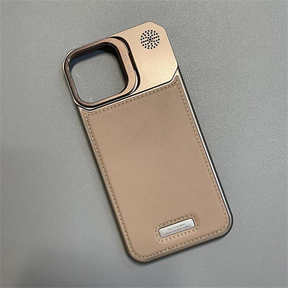 

Metal Lens Holder Frameless Leather Magnetic Case For iPhone 17 Air 16 pro max 15 14 Plus 13 12 MagSafe Wireless Charging Cover For iPhone 17 Pro