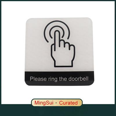 Acrylic Creative Signage Please Ring the Doorbell Sign Wall Label Sticker Warning Badge for Residences Offices Commercial Stores Private Clubs Home