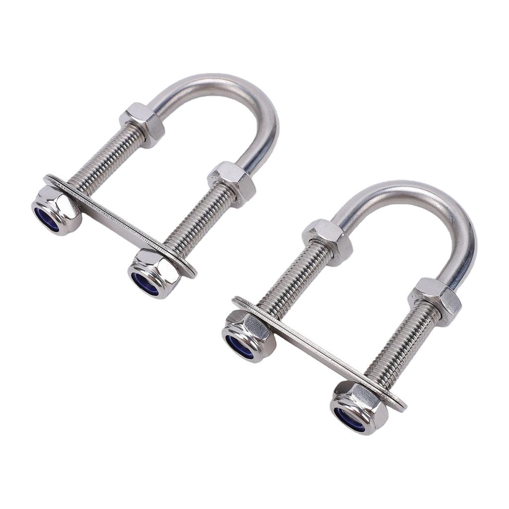 2PCS Boat U Bolts Stainless Steel Marine Boat Stern Bow Eye Tie Down U Bolts Rigging
