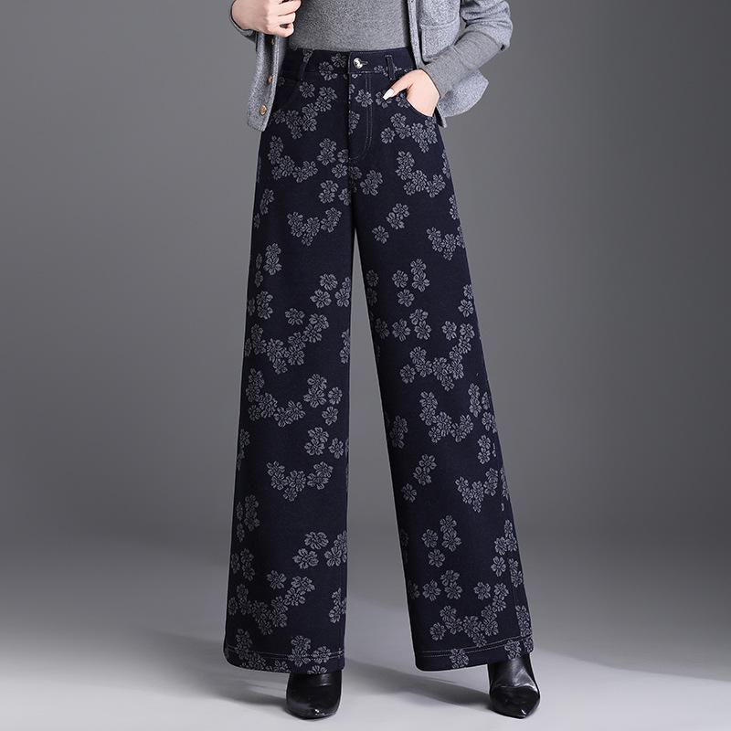 

2025 Autumn/Winter Women s Fashionable Wide-Leg Textured Pants - High Waist Korean Casual Style 28 орхидейный