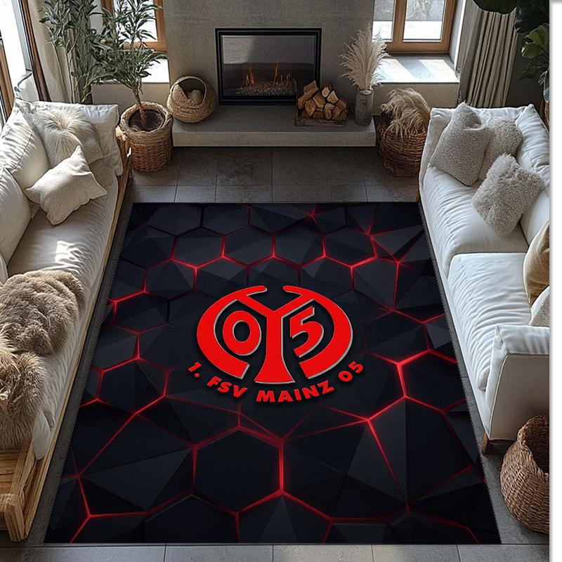 Mainz FC Voetbal Voetbal Patroon Zacht Vloerkleed Antislip Binnen Vloerkleed Sport Decoratie Mat voor Slaapkamer