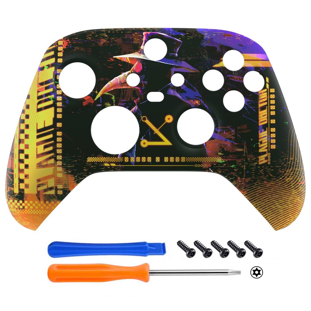 custom front housing shell for Xbox Series featuring an animal print cover faceplate for Xbox Series and Xbox Core not eXtremeRate's X/S, soft-touch