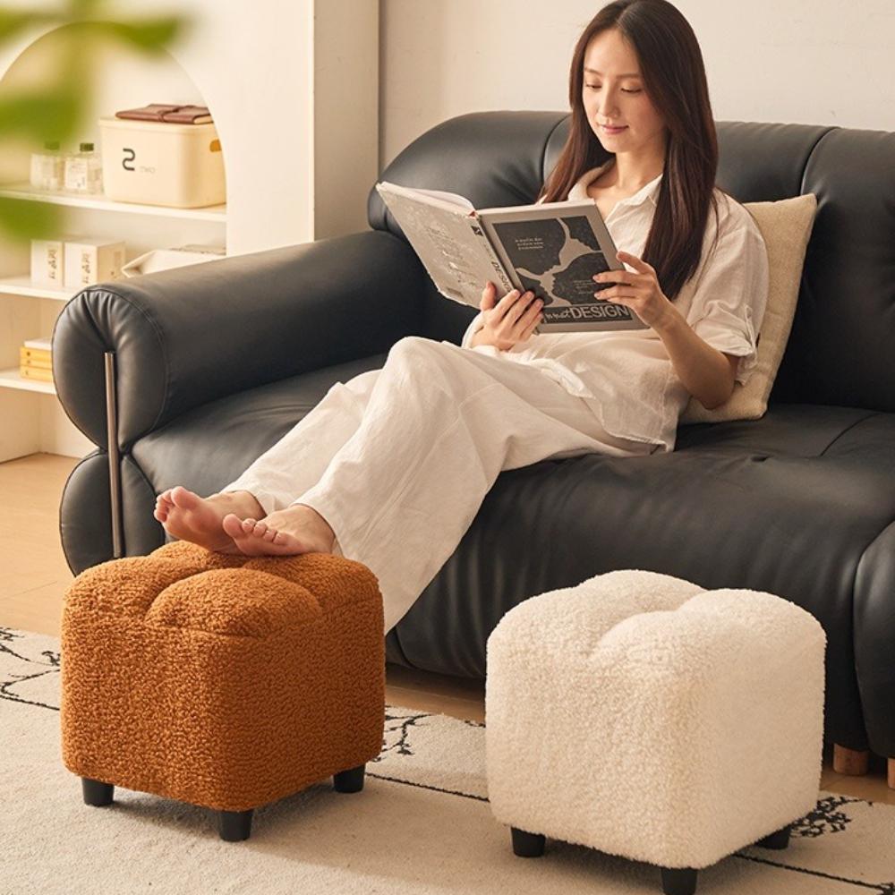 Creative Four Sided Soft Stool Storage Stool with Storage Capacity Bedroom Vanity Chair Super Soft Footstep Stool Home Furniture