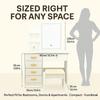 White Dressing Table with LED Circular Mirror, 2 Drawers & Shelves, Perfect Gift for Mother & Lover