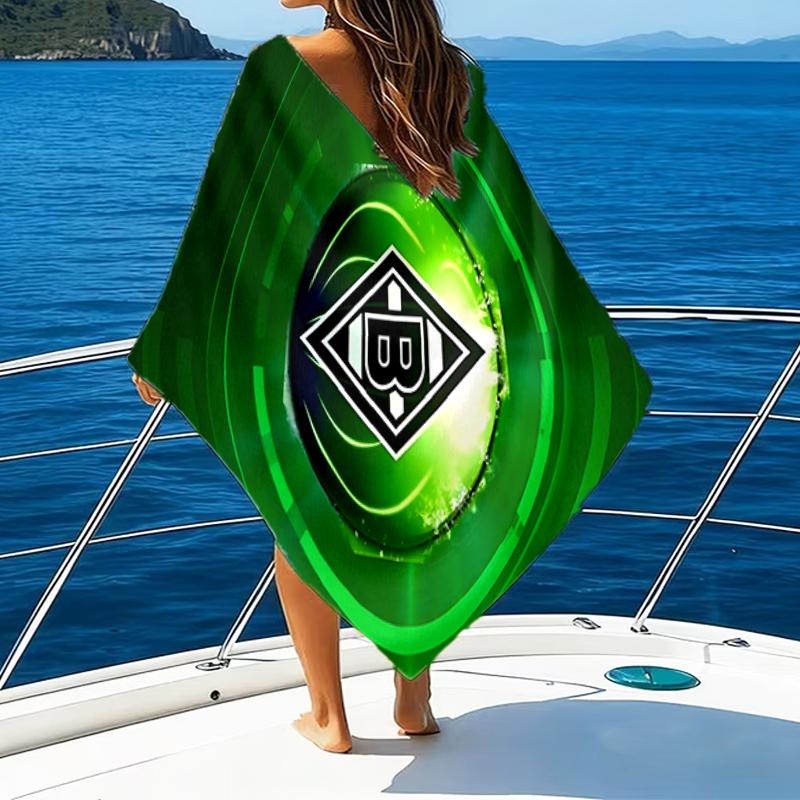 Mönchengladbach Wappen Strandtuch - Weiche, Saugfähige Mikrofaser, Leicht, Ideal für den Strand, Partys, Reisen, Camping Fanartikel