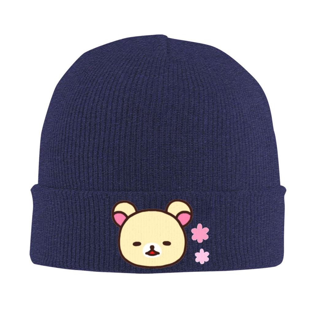 Rilakkuma Korilakkuma Beanie Hats Retro Caps Unisex Adult Kpop Skullies Beanies Winter Printed Elastic Beanie Hat