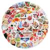 10/30/64pcs Japanese Culture Food Cartoon Stickers Retro Aesthetic Decals Toys Waterproof DIY Stationery Laptop Luggage