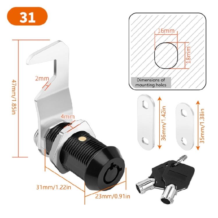 Tubulars Cams Locks with Matching Key Hook Cams Styles Multipurpose Cams Locks Heavy Duty for Secure Cabinets & Toolboxes