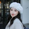 New Beret Women's Mink Hair Hat Pumpkin Foreign Style Fashion Thickened Versatile Octagonal Hat Winter Warm Hat