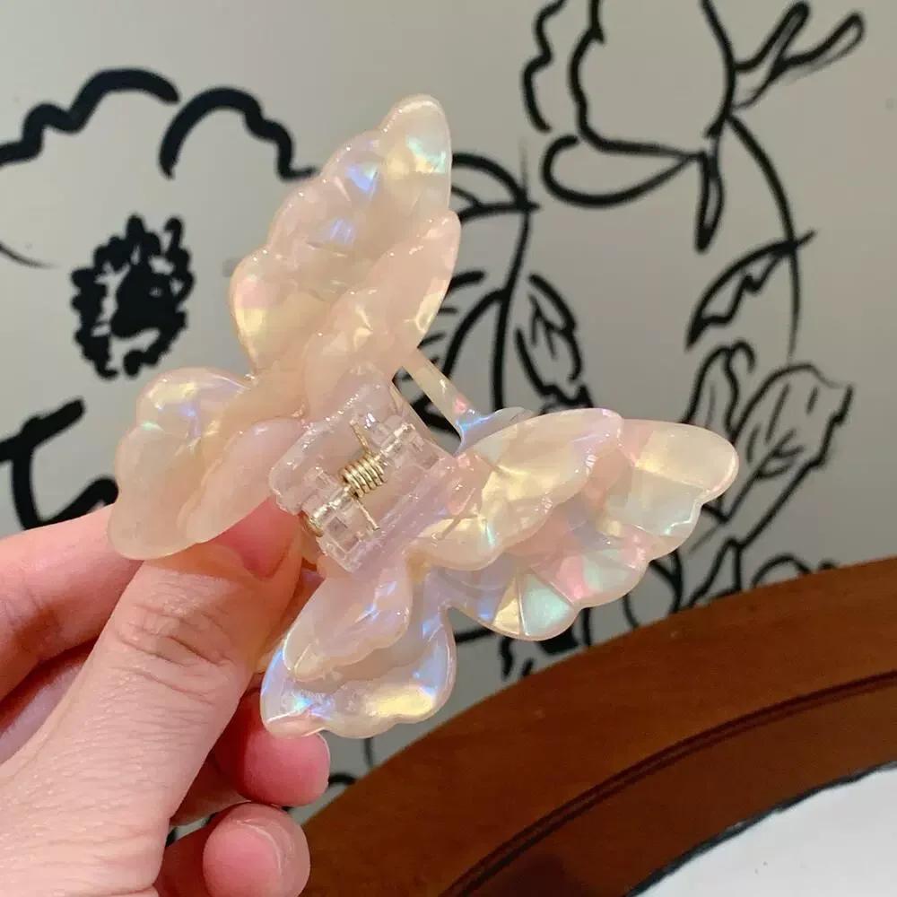 Fairy Butterfly Hair Claw Acetate Crab Hair Clip Women Sweet Princess Shark Clip Hairpin for Girls and Women Hair Accessories