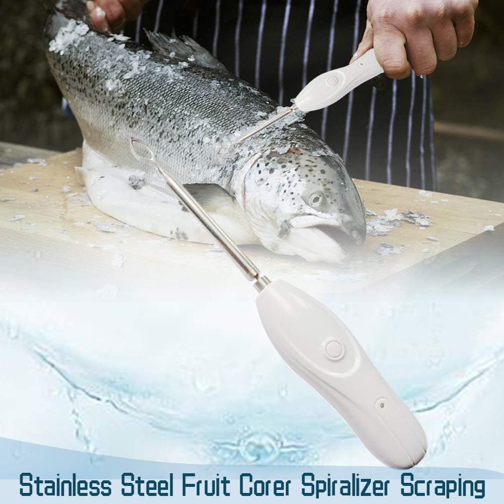 Electric Vegetable Corer Kitchen Drill,Stainless Steel Scraping Scale Machine Fruits Veggies Carving Tool & Seed Remover