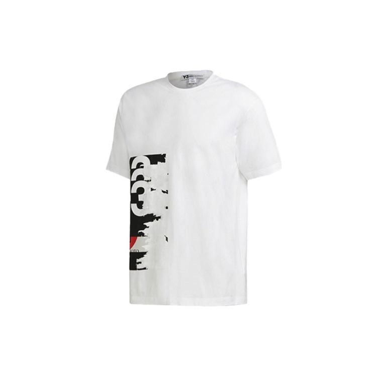 adidas Men s Y-3 Printing Casual Round Neck Short Sleeve White T-Shirt GK4389 L