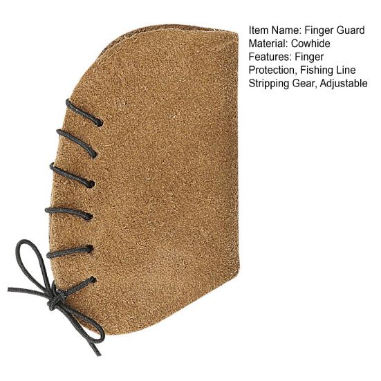 Rybářský chránič prstu z hovězí kůže pro muškaření, chránič ruky pro stahování šňůry, design pro jeden prst, rybářské příslušenství