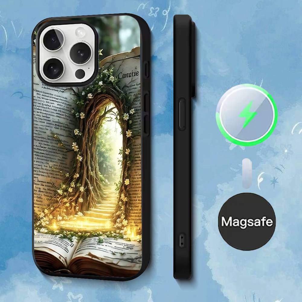 

Ancient Magic Book Phone Case For iPhone 17,16,15,14,13,12,11,Pro,Max,Plus,Mini,SE4,E Magnetic Magsafe Wireless Charging iPhone15promax
