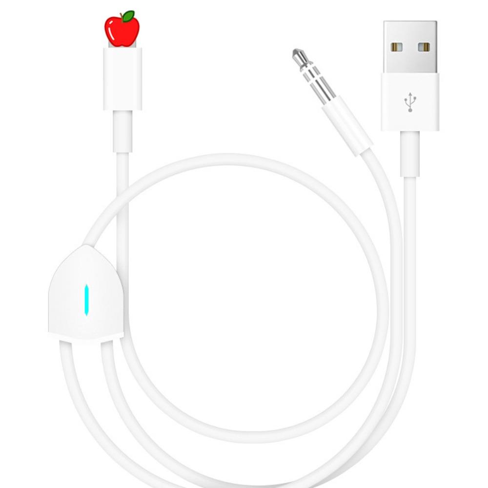 

Lightning Type C - 35 мм AUX аудиозарядный кабель 2 в 1 автомобильный адаптер для iPhone Android воспроизведение музыки и зарядка 1.2m