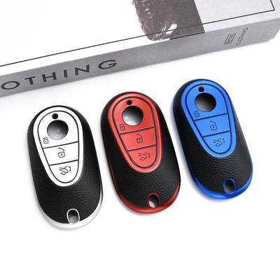 Leather TPU Accessories Auto Shell Fob for Mercedes Benz C S Class W223 W206 S350 S400 S450 S500 C200 C260 Car Key Case Cover