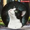 Vintage Black White Cat Metal Sign Home Decor Wall Art Gift Halloween Christmas