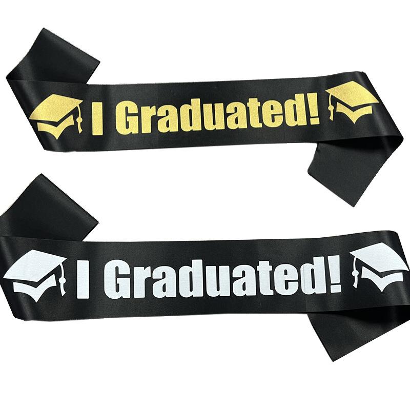 2026 European and American Fashion Graduation Strap IGRADUATED Etiquette Strap Ribbon Graduation Party Clothing Shoulder Strap Dress Up